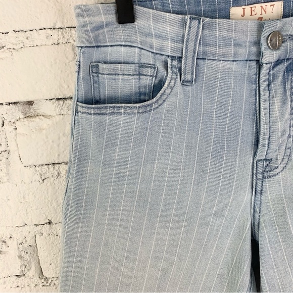 Jen 7 By 7 For All Mankind Striped Wide Leg Cropped Jeans 2 - Picture 5 of 9